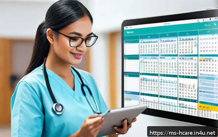 건강관리사 업무 스케줄 관리 요령 - A professional Malay healthcare worker in a modern hospital setting, wearing a clean and modest medi...
